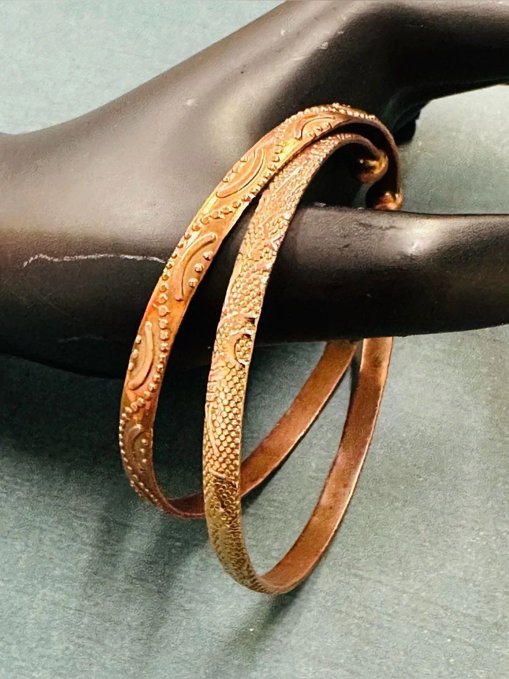 Copper Textured Cuffs Set Of 2 Western Rodeo Cowgirl B11